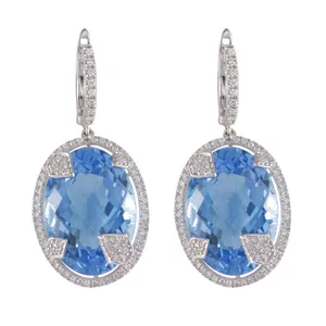 گوشواره طلا 18 عیار زنانه جواهری گاندی مدل 20967