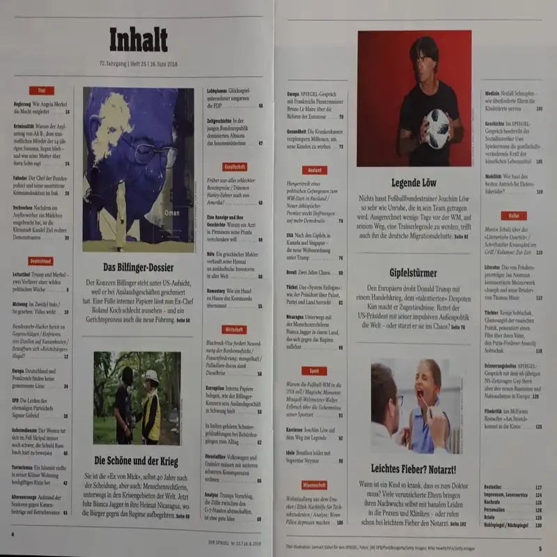 مجله اشپيگل ژوئن 2018