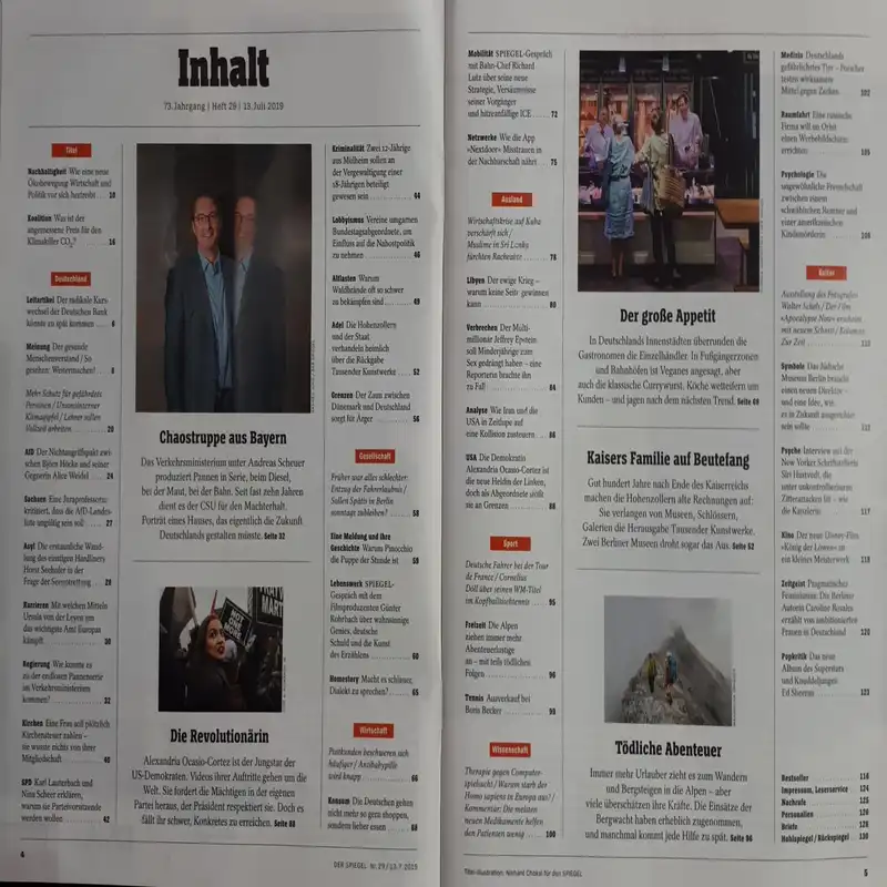 مجله اشپيگل جولاي 2019