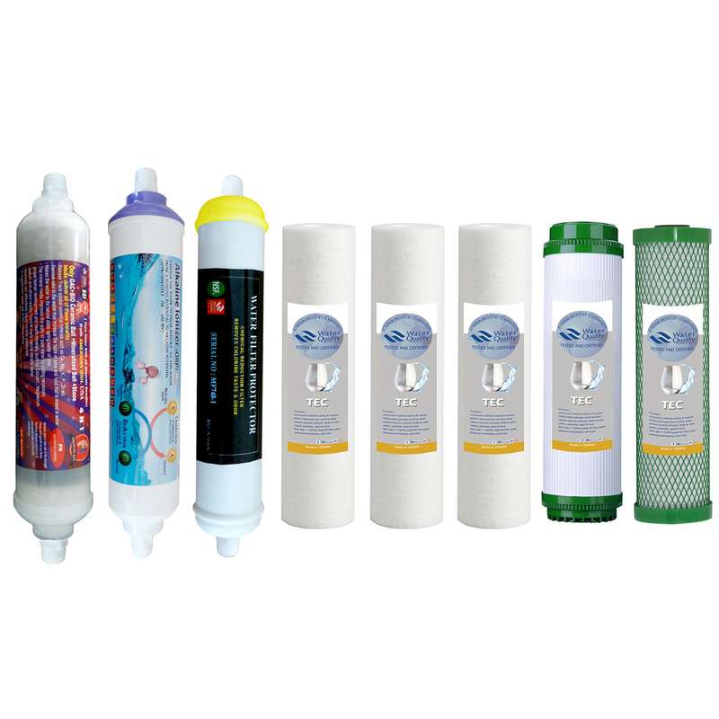 فیلتر دستگاه تصفیه کننده آب مدل FILTER RO- AT8QB مجموعه 8 عددی فیلتر دستگاه تصفیه کننده آب مدل FILTER RO- AT8QB مجموعه 8 عددی