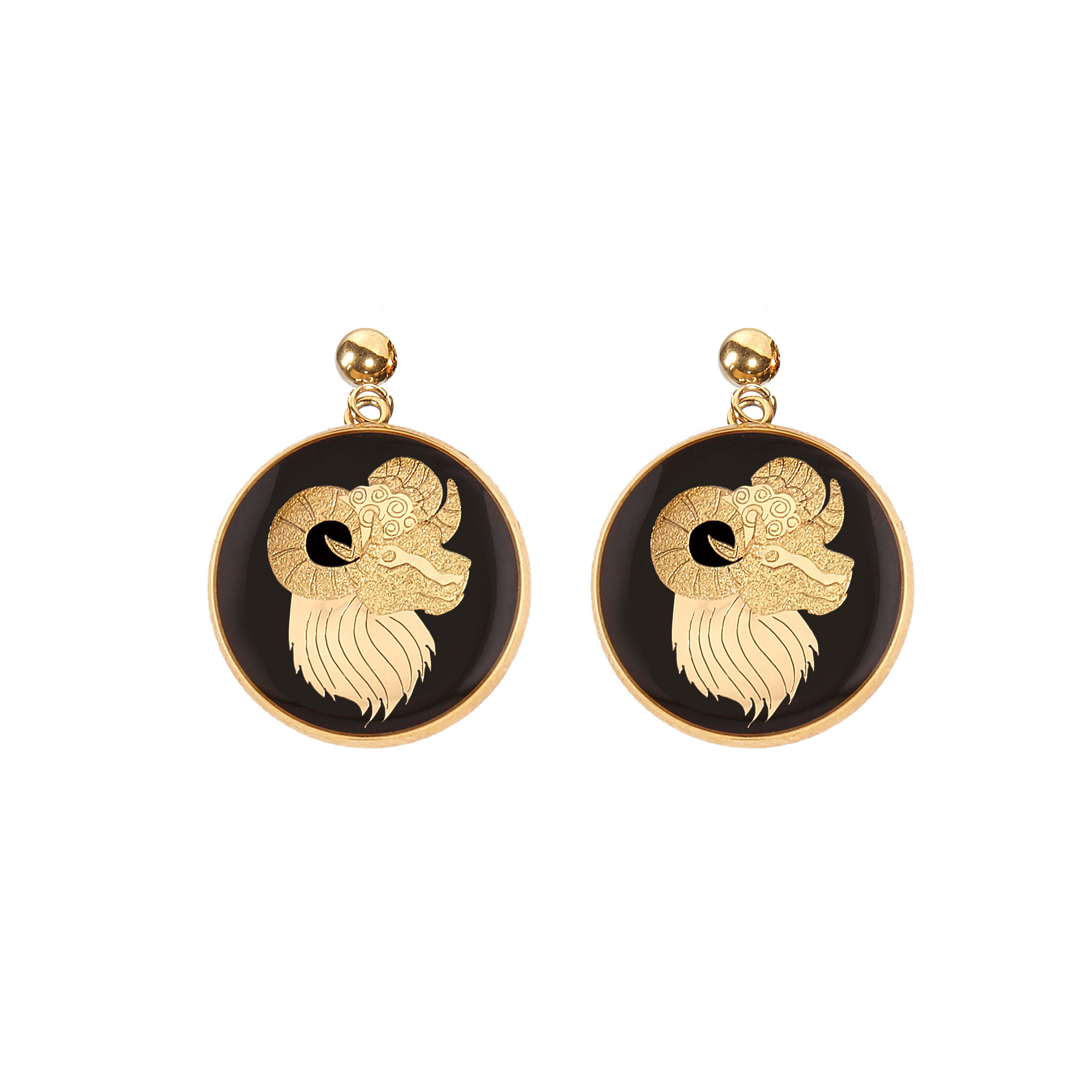 گوشواره طلا 24 عیار زنانه دانژه طرح نماد فروردین کد ZONG0400001