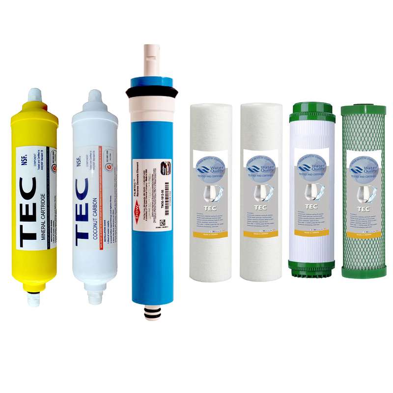 فیلتر دستگاه تصفیه کننده آب مدل FILTER RO- AT7M مجموعه 7 عددی فیلتر دستگاه تصفیه کننده آب مدل FILTER RO- AT7M مجموعه 7 عددی
