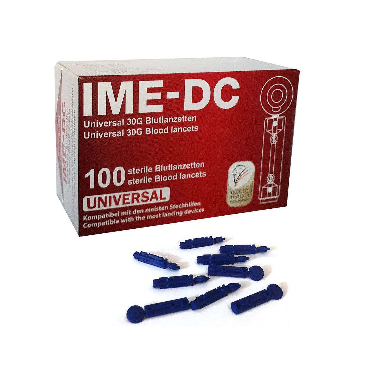 سوزن تست قند خون آی ام ای دی سی مدل UNIVERSAL بسته 100 عددی
