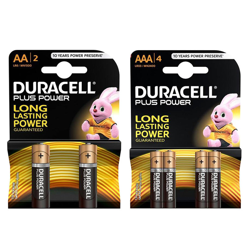 باتری قلمی و نیم قلمی دوراسل مدل Plus Power Duralock مجموعه 6 عددی