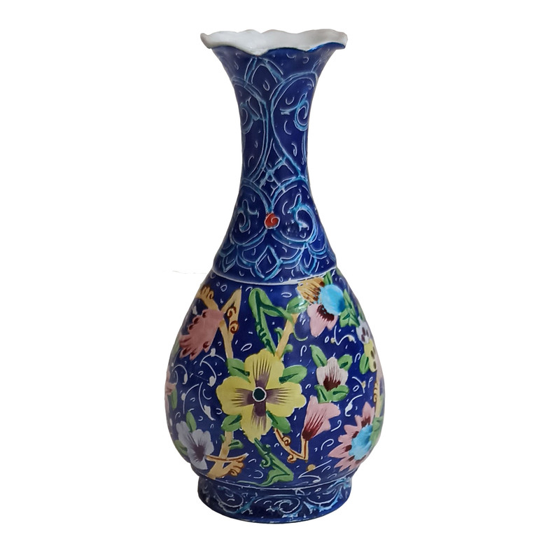 گلدان میناکاری مدل گل فرش کد 16