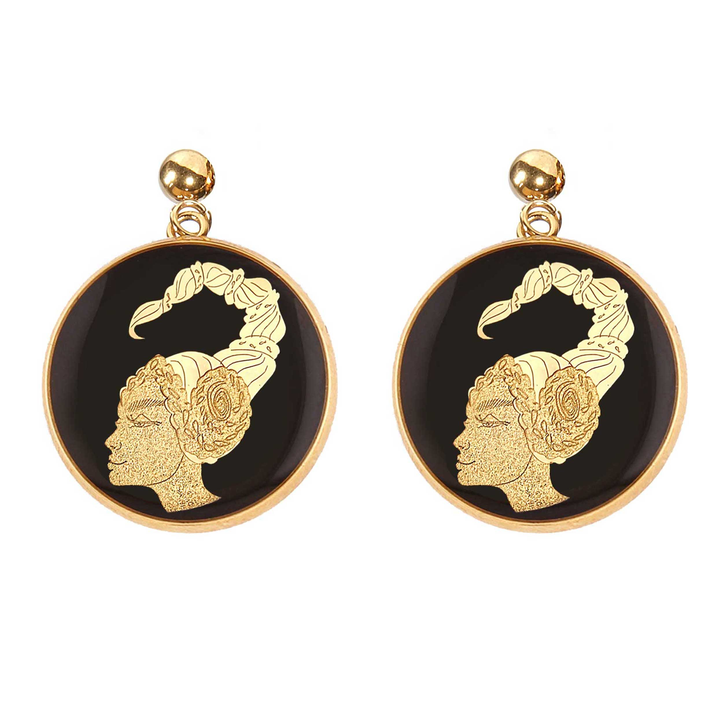 گوشواره طلا 24 عیار زنانه دانژه طرح نماد آبان کد ZONG0400008