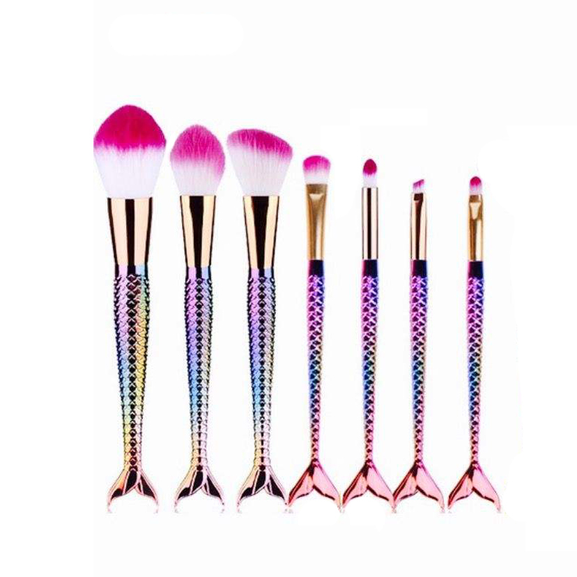 ست برس آرایشی طرح پری دریایی مدل p103 مجموعه 7 عددی