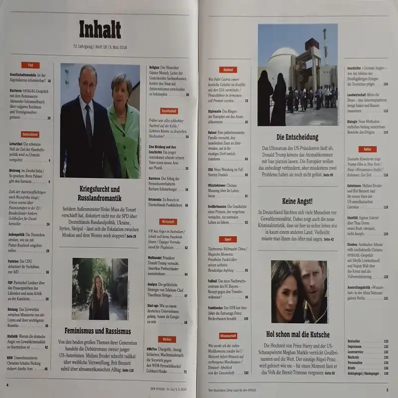 مجله اشپيگل مي 2018