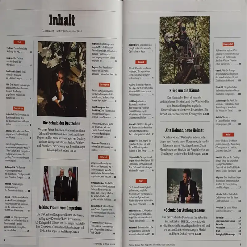مجله اشپيگل سپتامبر 2018