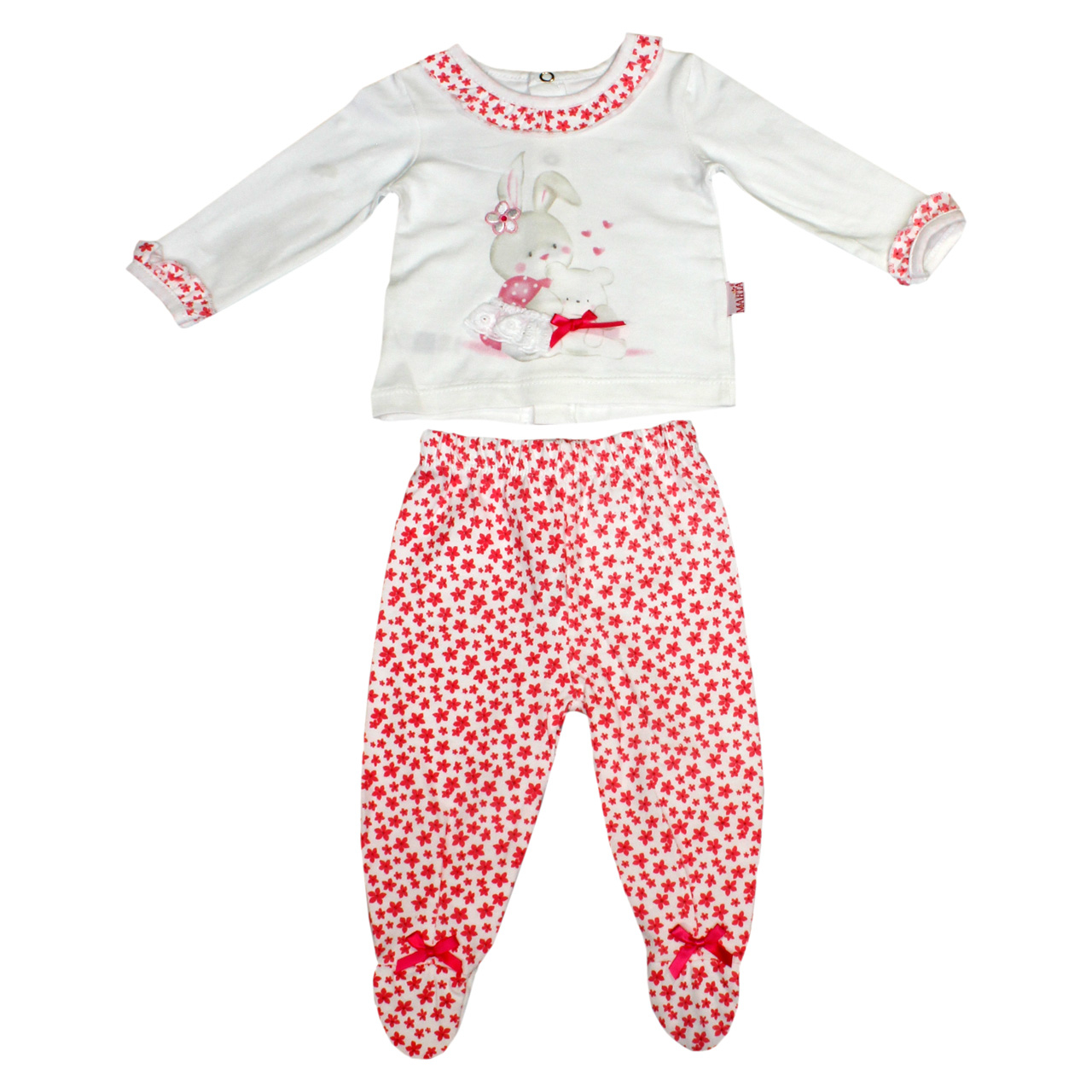 ست تی شرت و شلوار نوزادی دخترانه کد 1-380235