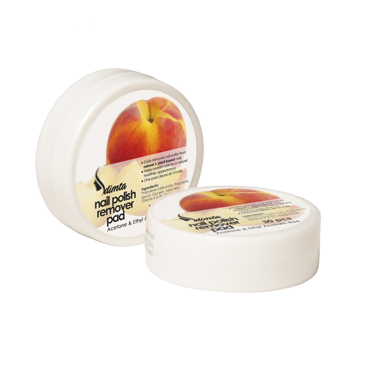 پد لاک پاک کن دیمتا مدل Peach بسته 30 عددی