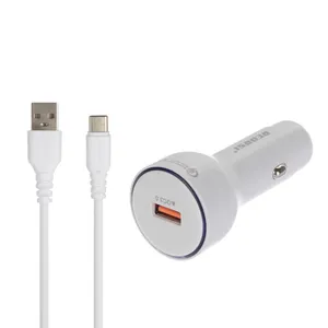 شارژر فندکی رکرسی مدل CAR-07 به همراه کابل تبدیل USB-C