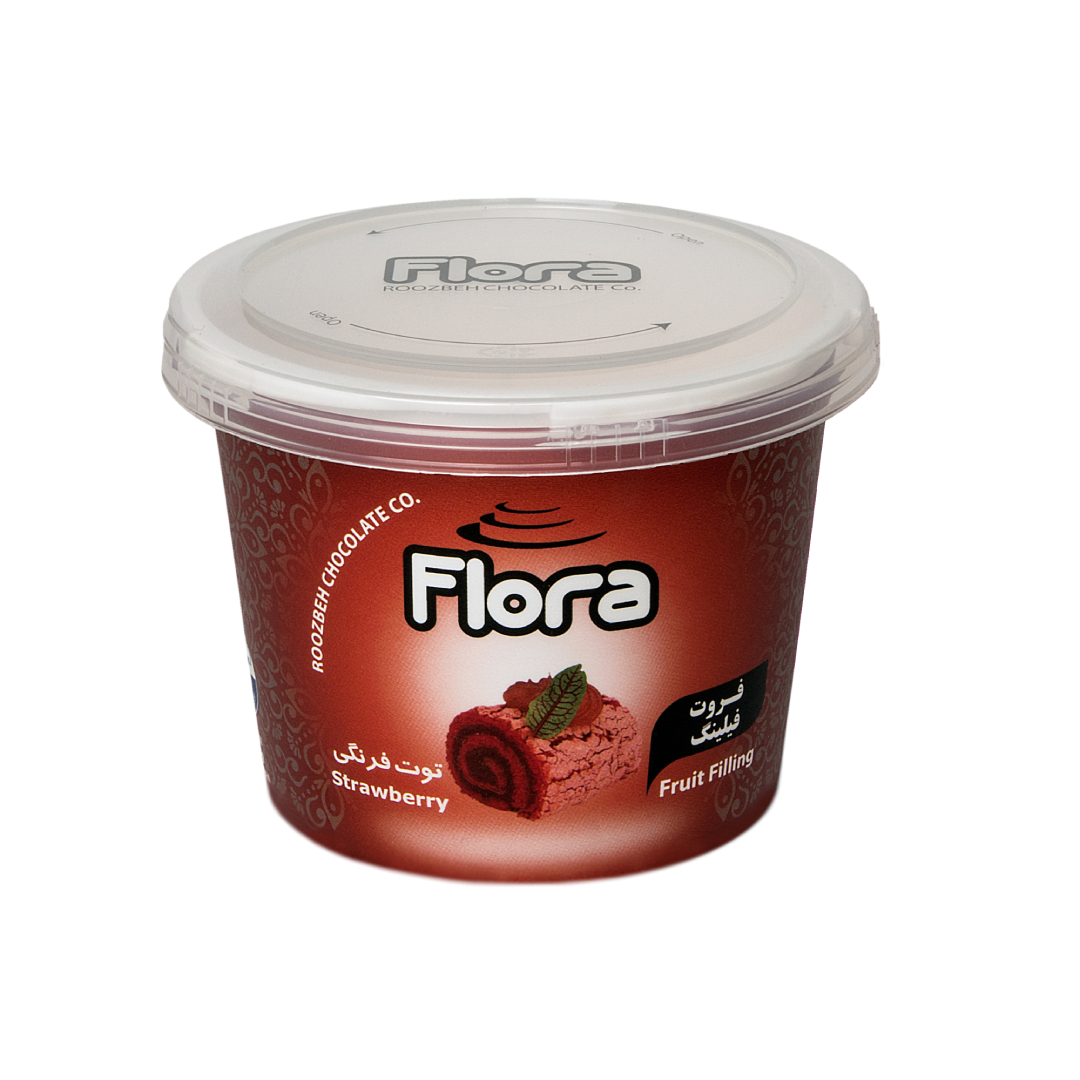 فروت فیلینگ کیک و شیرینی با طعم توت فرنگی فلورا - 300 گرم