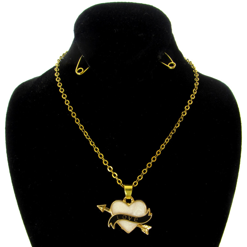 گردنبند دخترانه طرح قلب کد 083