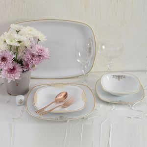 نقد و بررسی سرویس غذاخوری 27 پارچه چینی زرین ایران سری کواترو مدل مونت کارلو طلایی درجه عالی توسط خریداران