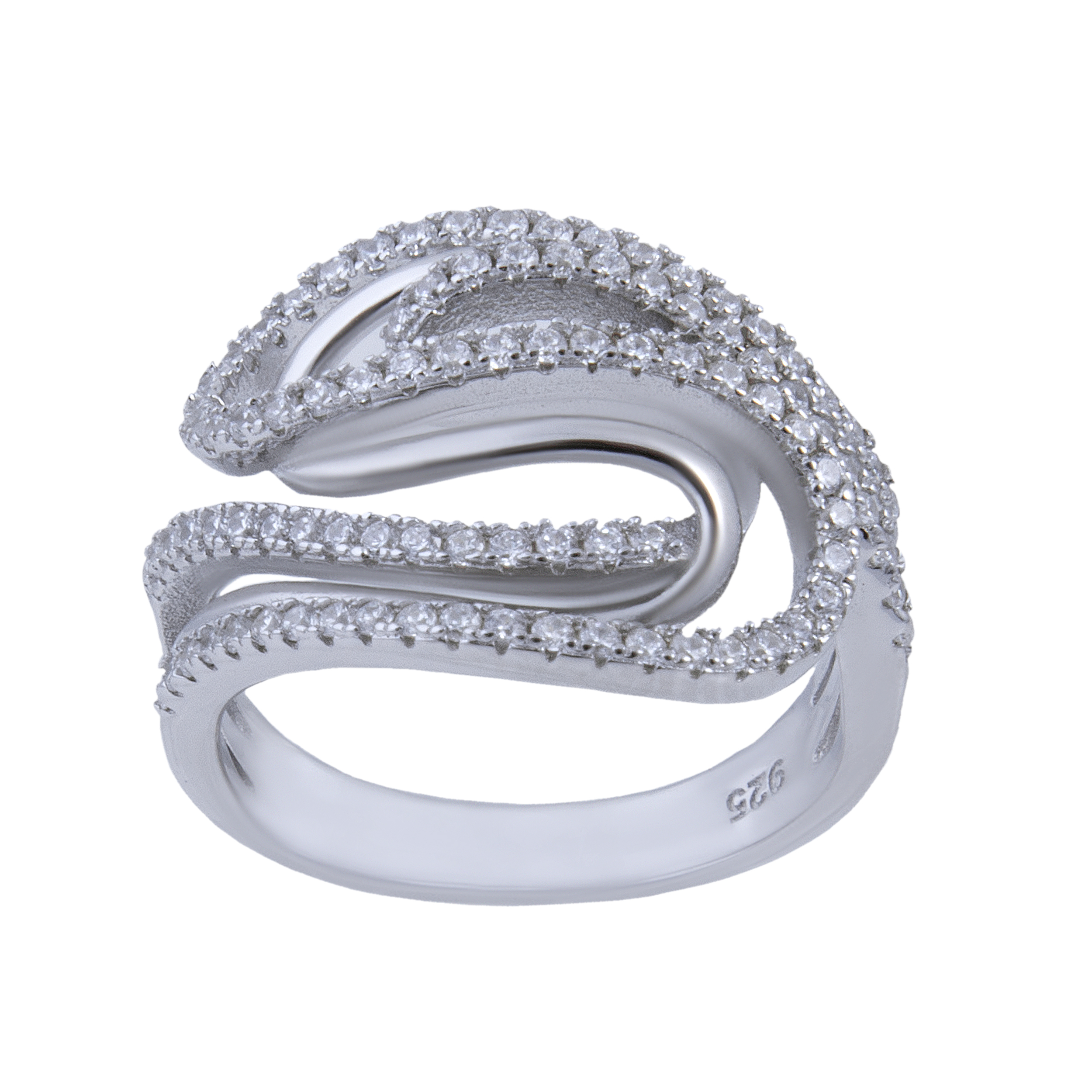 انگشتر نقره زنانه بازرگانی میلادی کد AWR-227