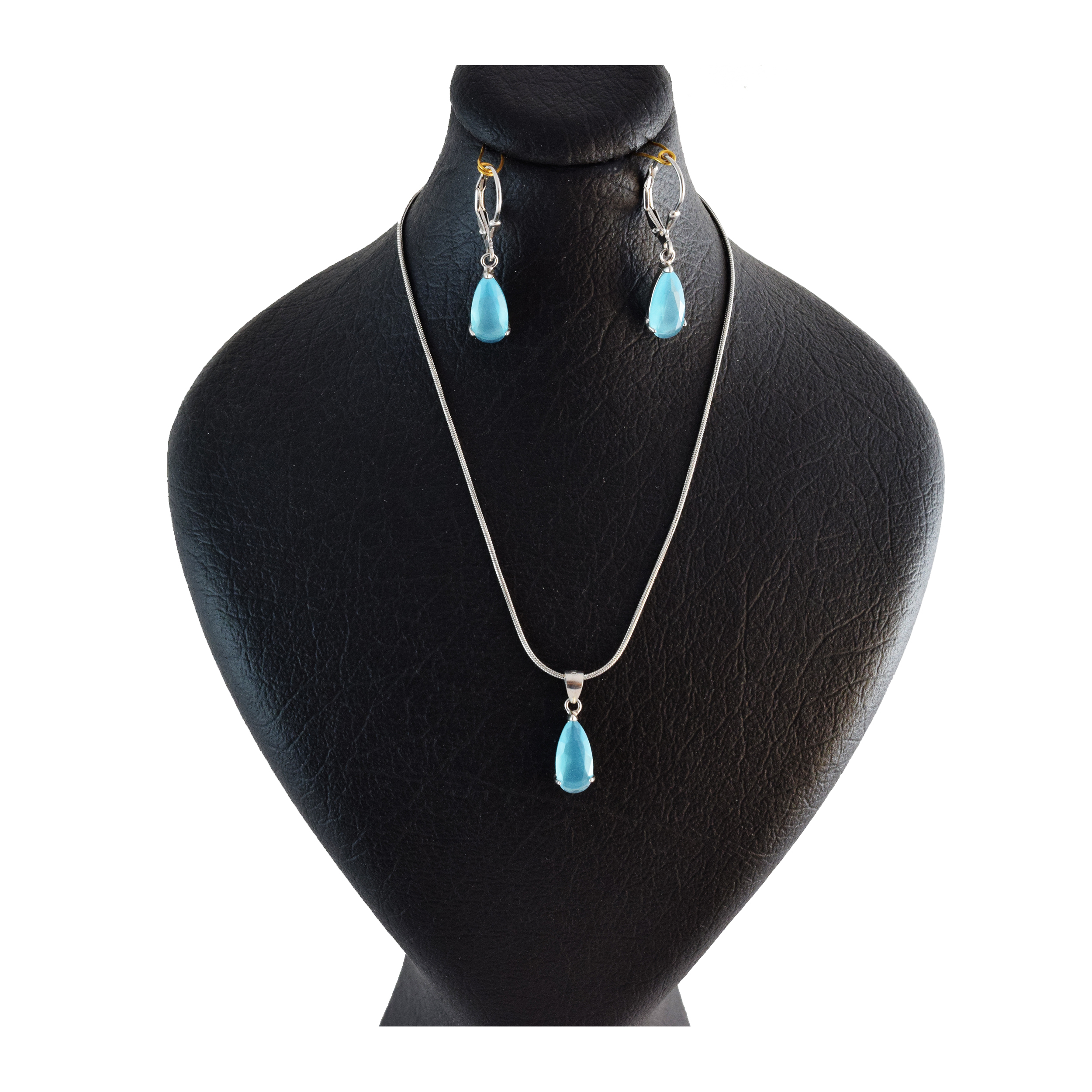 نیم ست نقره زنانه طرح اشک مدل NS16