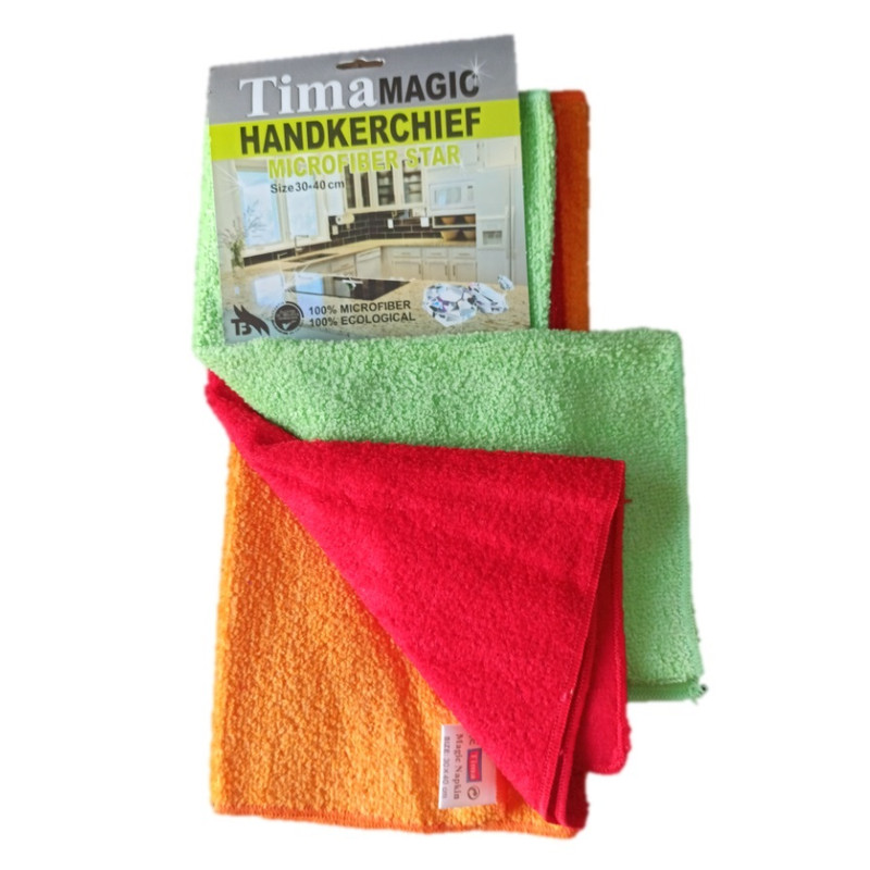 دستمال میکروفایبر نظافت خودرو تیما مدل T3 مجموعه 3 عددی