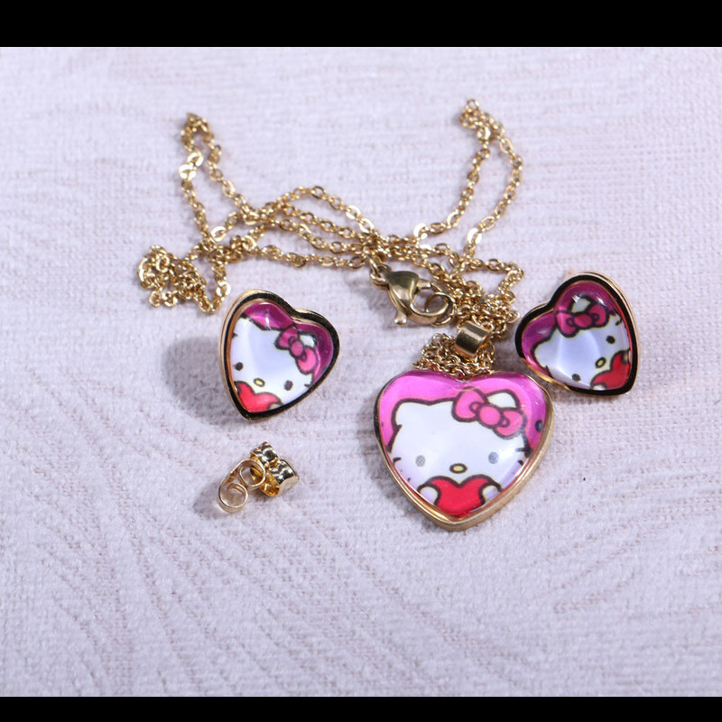 نیم ست دخترانه طرح قلب کد 13324