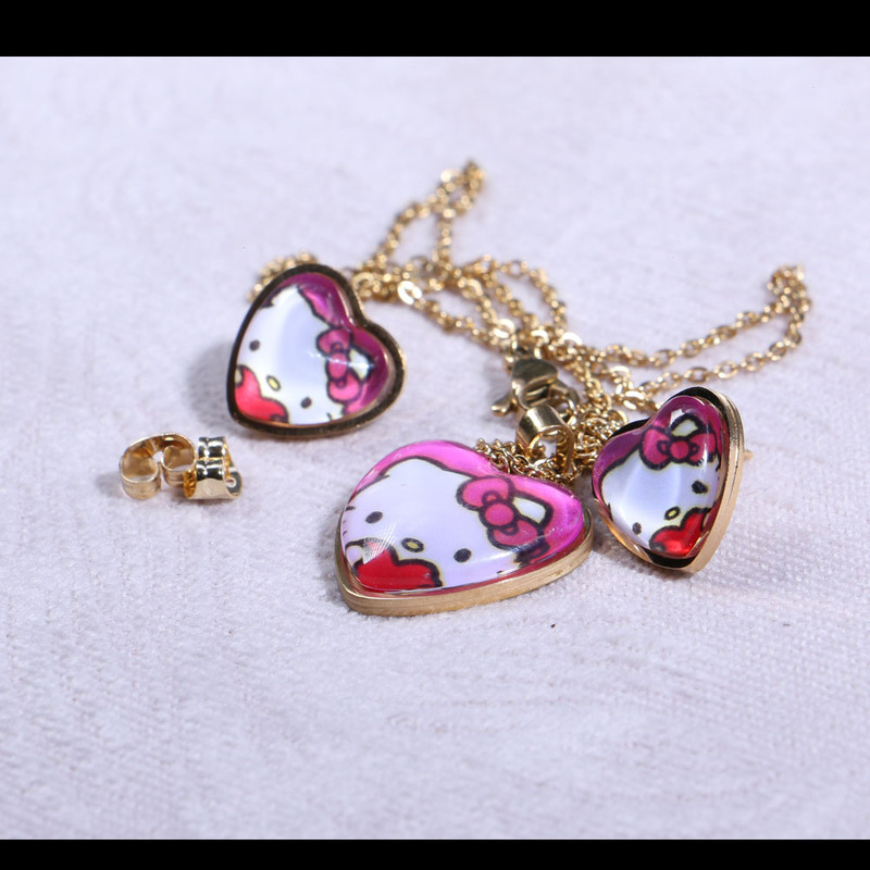 نیم ست دخترانه طرح قلب کد 13324