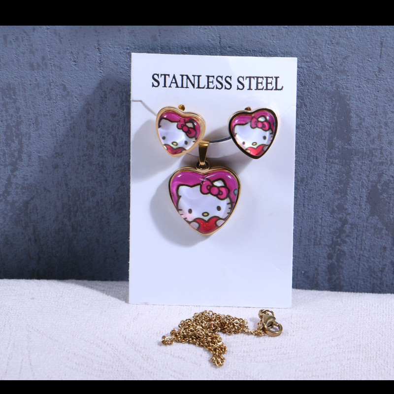 نیم ست دخترانه طرح قلب کد 13324