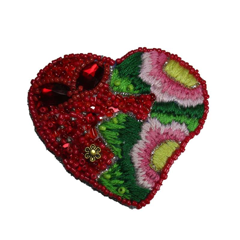 گل سینه طرح قلب کد 003