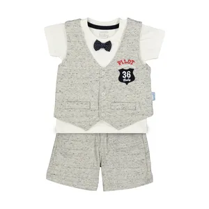 ست 3 تکه لباس نوزادی پسرانه مهتا مدل M322