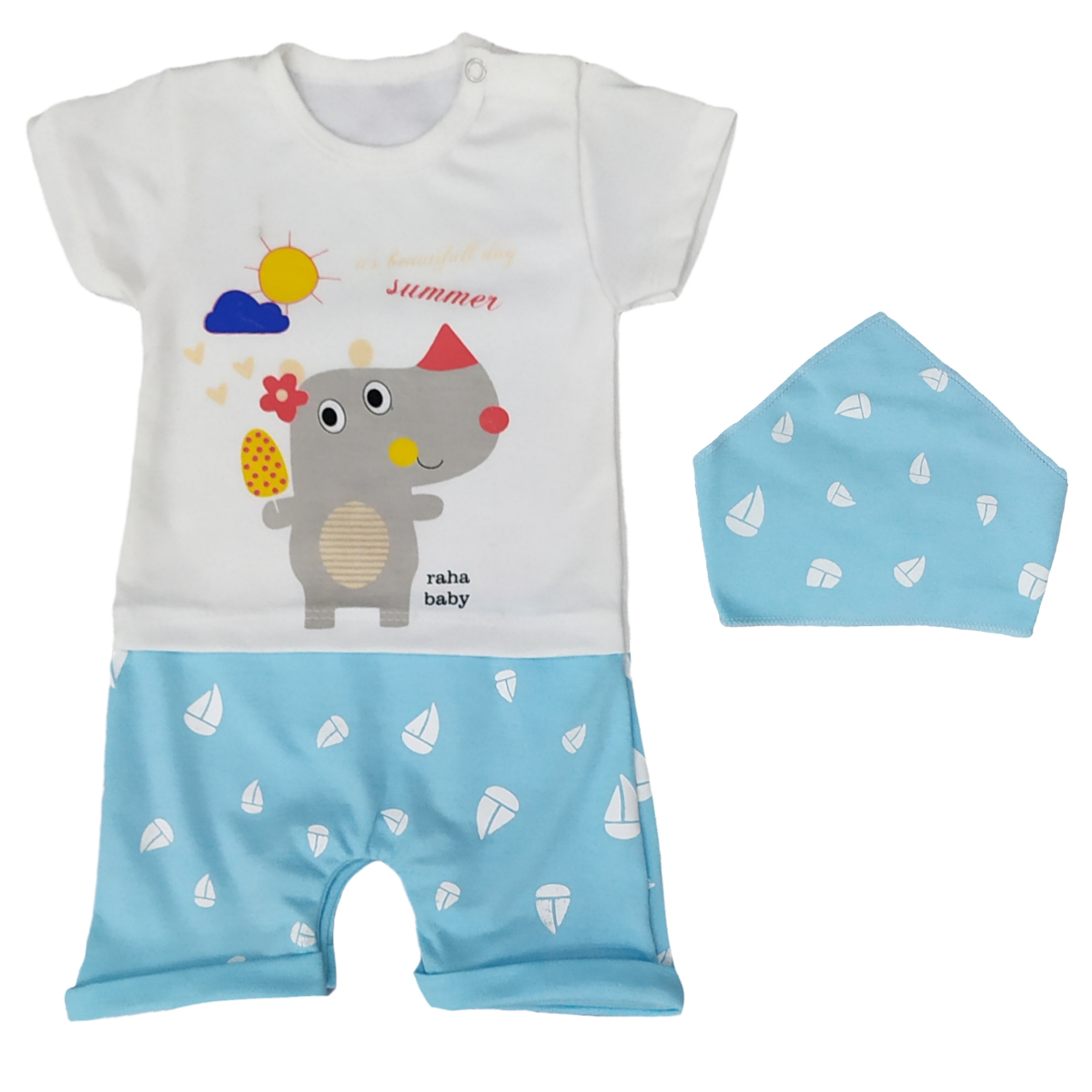 ست سرهمی و دستمال سر نوزادی کد a29