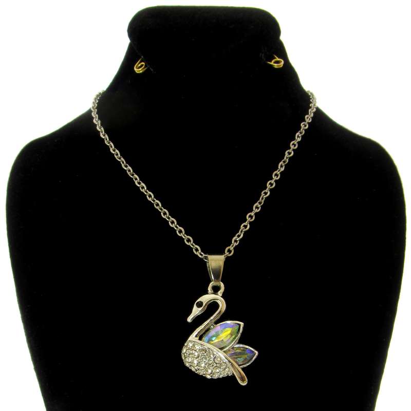 گردنبند دخترانه طرح قو کد 086