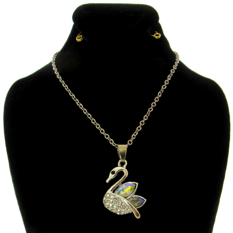 گردنبند دخترانه طرح قو کد 086