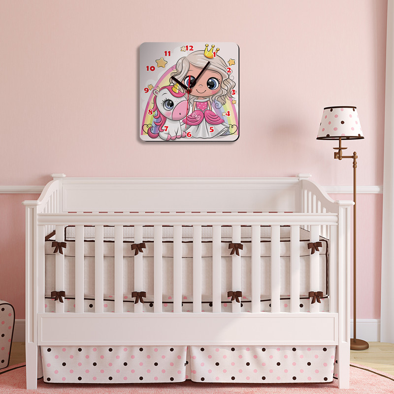 ساعت دیواری کودک ژیوار طرح پرنسس و تک شاخ