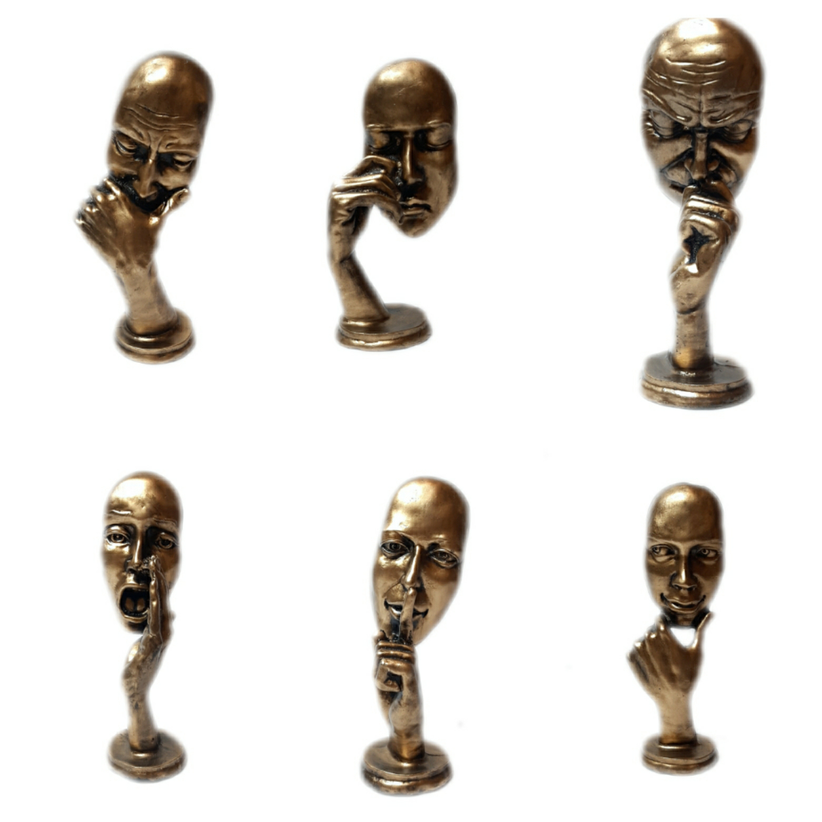 مجسمه طرح چهره های احساسی کد AS-1005 مجموعه 6 عددی
