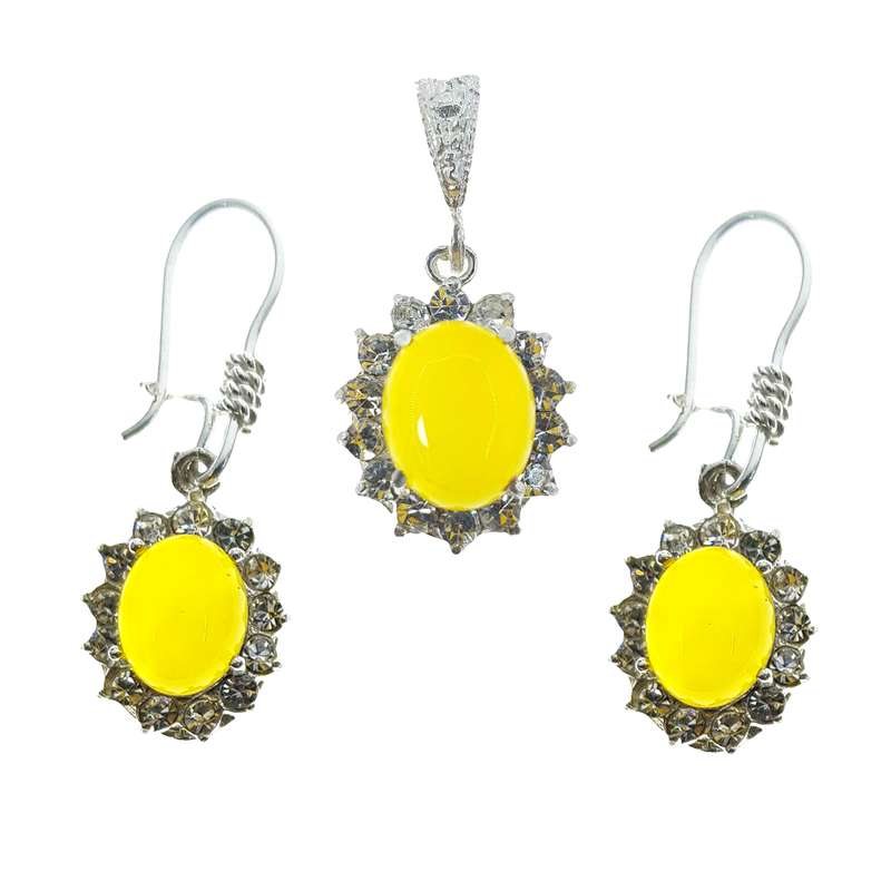 نیم ست نقره زنانه سلین کالا مدل عقیق شرف الشمس کد Ce-sha2