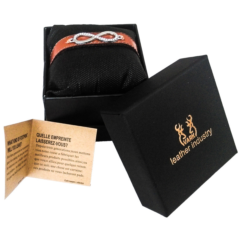 دستبند چرم وارک طرح بینهایت مدل آپامه rb173