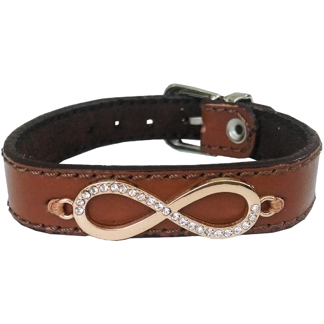 دستبند چرم وارک طرح بینهایت مدل آپامه rb174