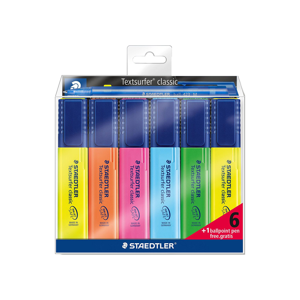  ماژیک علامتگذار 6رنگ استدلر مدل Textsurfer Classic کد 364