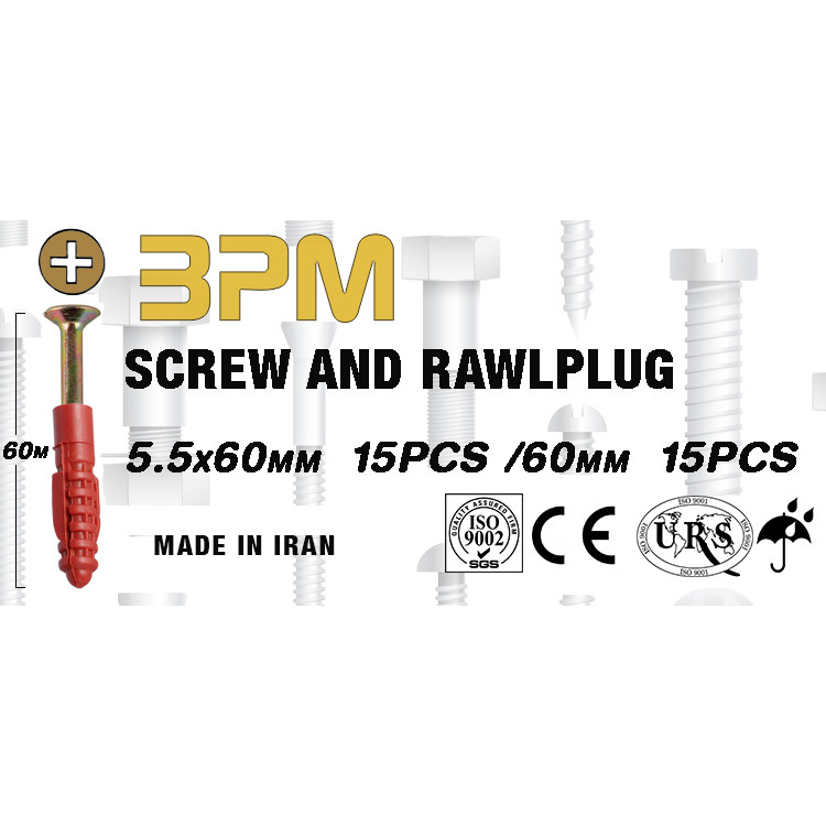 پیچ و رولپلاک مدل 2-60-5.5 مجموعه 30 عددی