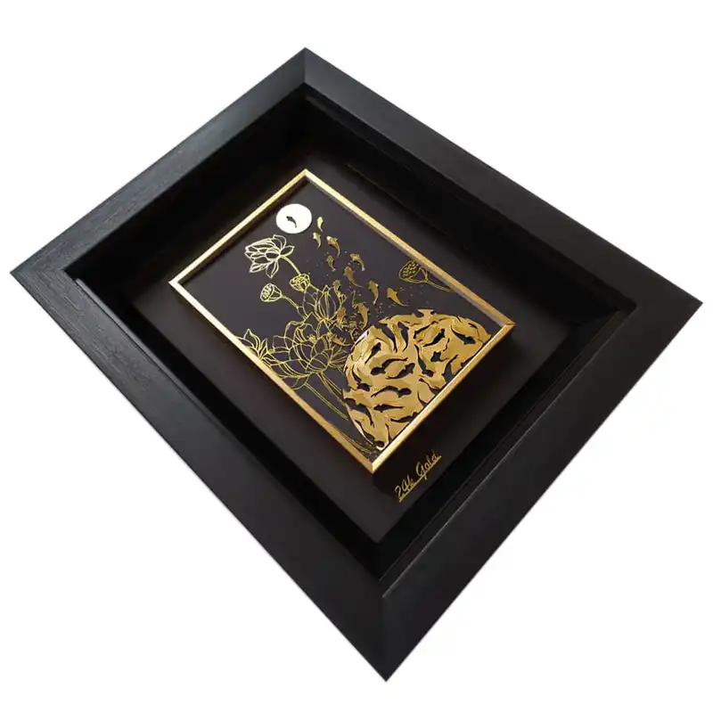 تابلو طلا کوب زرکات طرح ماه و ماهی مدل F131