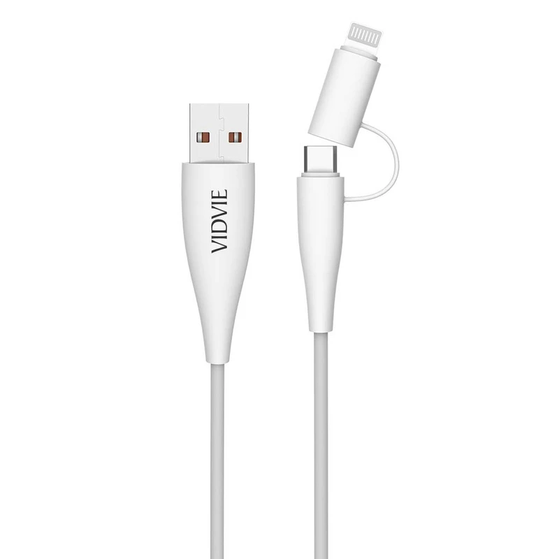 کابل تبدیل USB به microUSB / لایتنینگ ویدوی مدل CB415 طول 1 متر