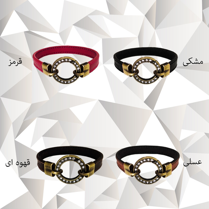 دستبند چرم وارک مدل کاملیا کد rb179