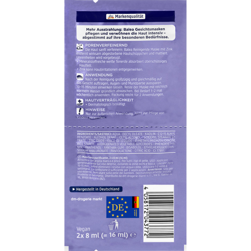 ماسک صورت باله آ مدل R1 حجم 16 میلی لیتر بسته 2 عددی