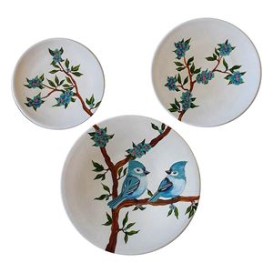 نقد و بررسی بشقاب دیوارکوب سفالی طرح پرنده کد D88-A مجموعه 3 عددی توسط خریداران