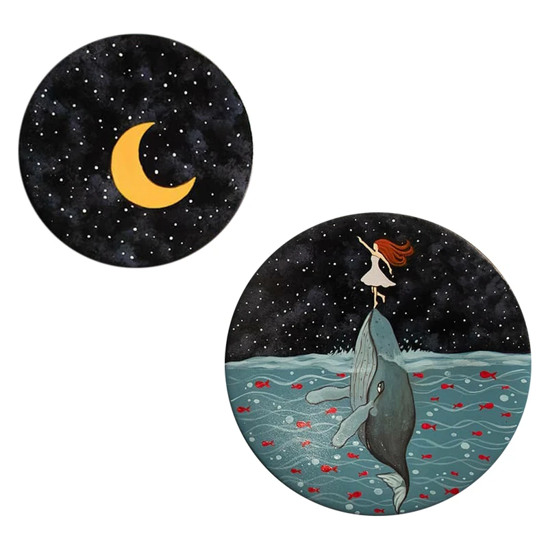  بشقاب دیوارکوب سفالی کد D96-A مجموعه 2 عددی