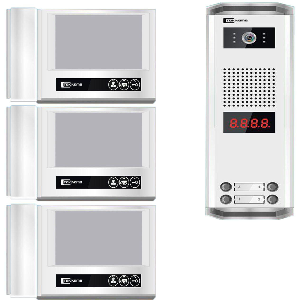 درب بازکن تصویری تک نما مدل D70M-3V مجموعه 4 عددی