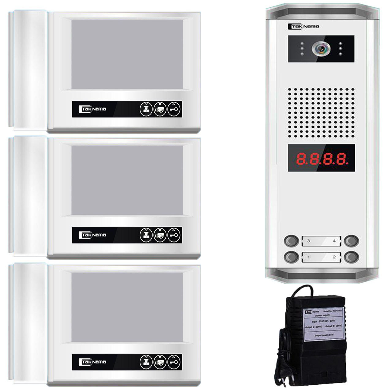 درب بازکن تصویری تک نما مدل D70M-3V مجموعه 4 عددی