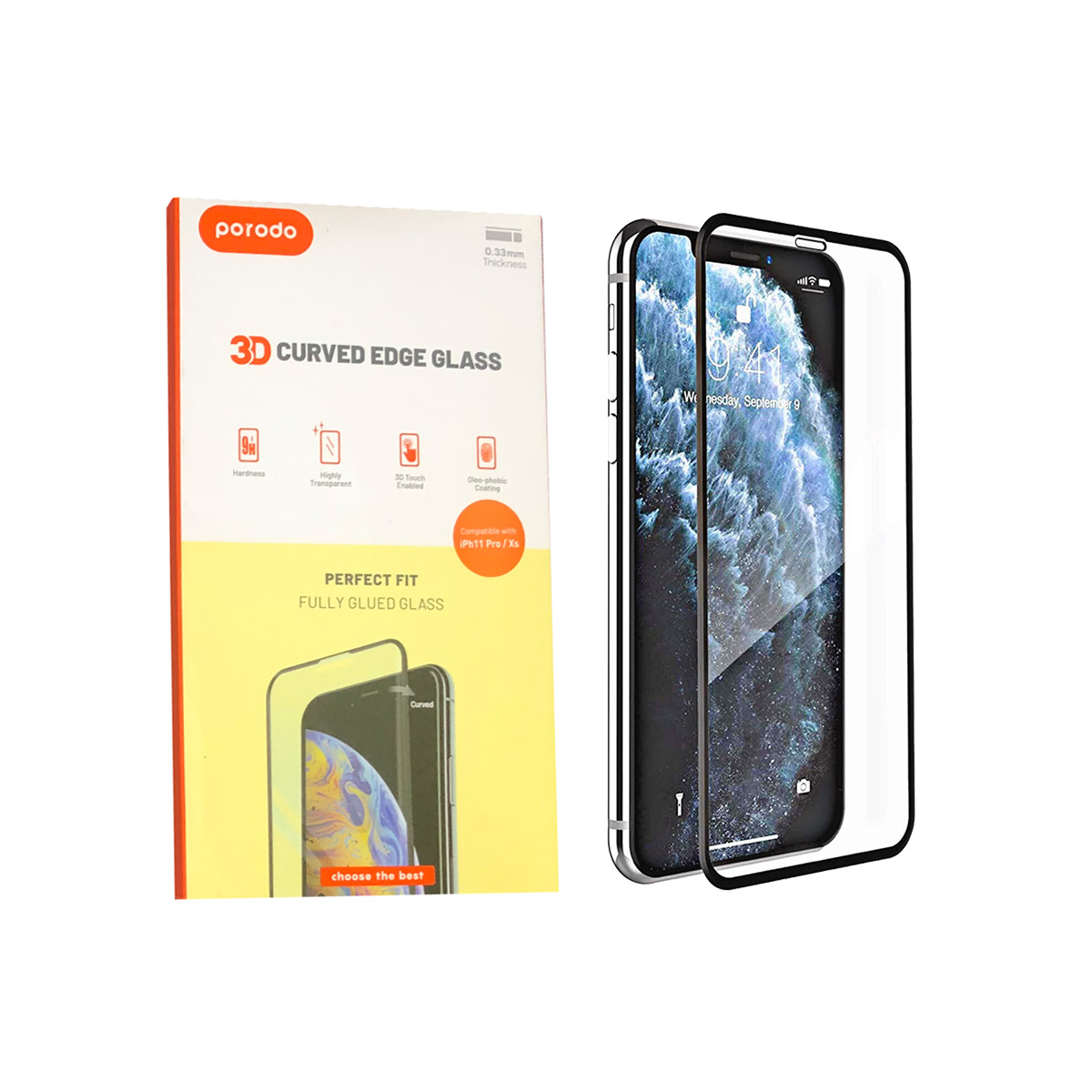 محافظ صفحه نمایش 3D پرودو مدل 3DC11P مناسب برای گوشی موبایل اپل iPhone 11 Pro/XS