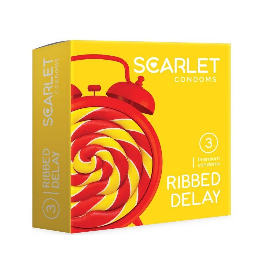 کاندوم اسکارلت مدل RIBBED DELAY بسته ۳ عددی 