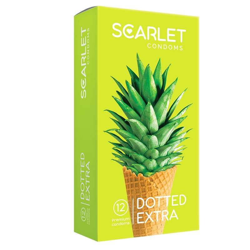 کاندوم اسکارلت مدل DOTTED EXTRA بسته ۱۲ عددی