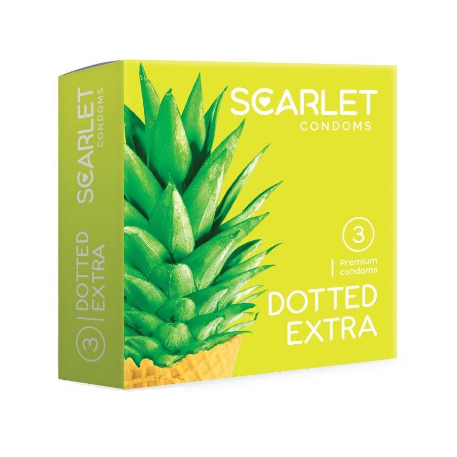  کاندوم اسکارلت مدل DOTTED EXTRA بسته ۳ عددی