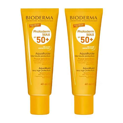 فلوئید ضد آفتاب بایودرما مدل Photoderm MAX 50 AQUA حجم 40 میلی لیتر مجموعه 2 عددی 